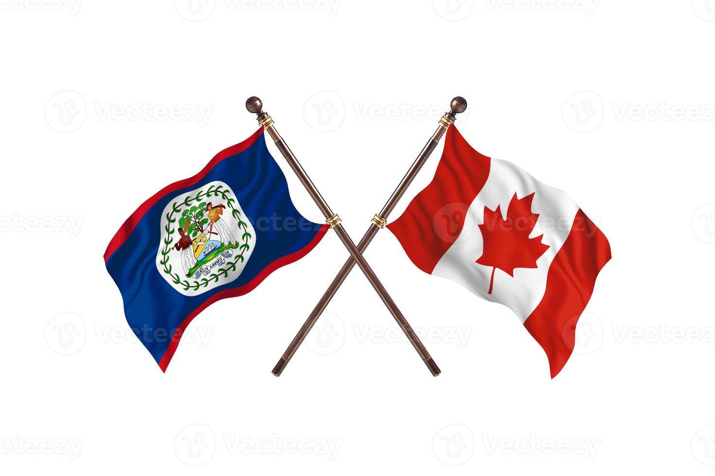 Belize versus Canada Two Country Flags photo