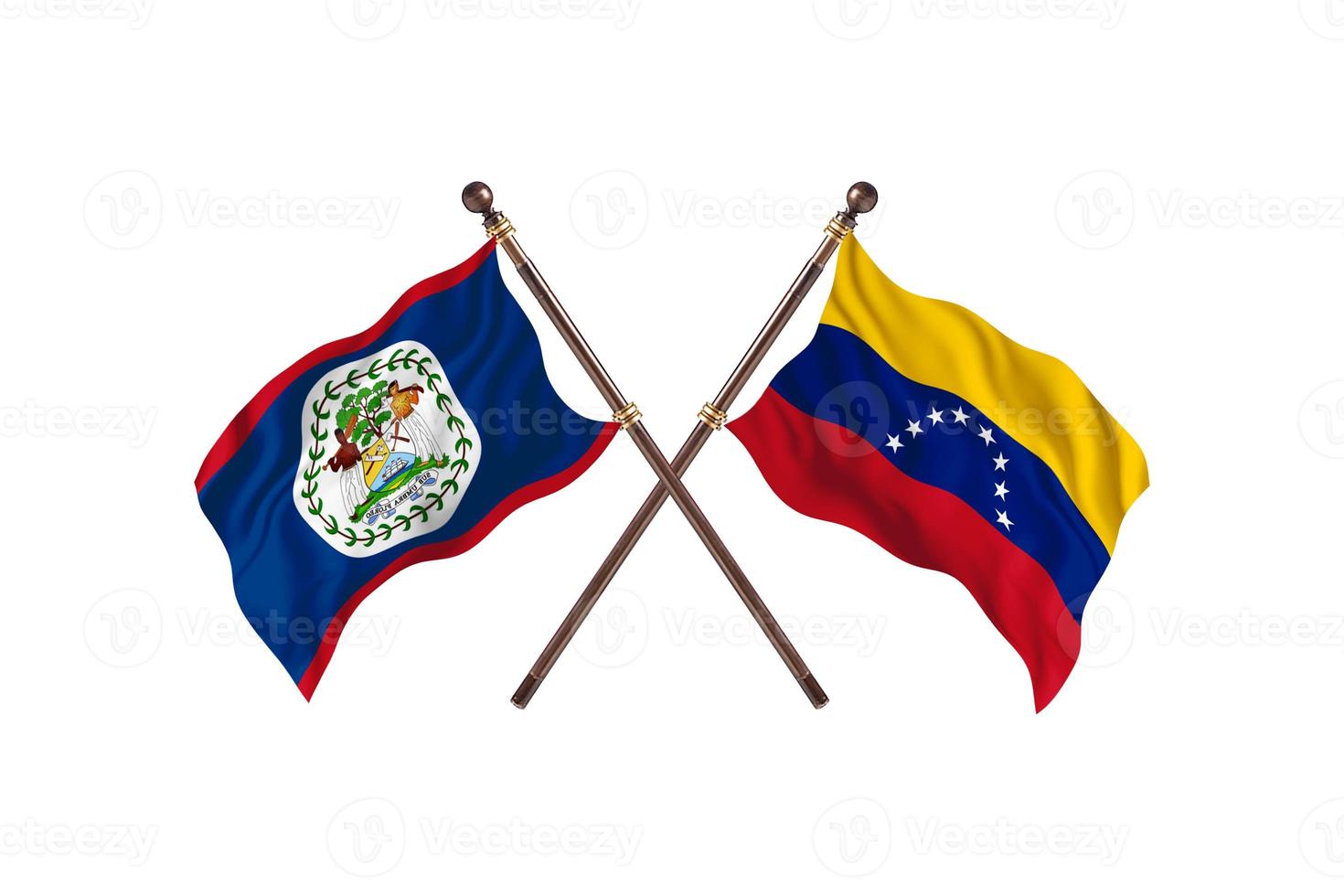 Belize versus Venezuela Two Country Flags photo