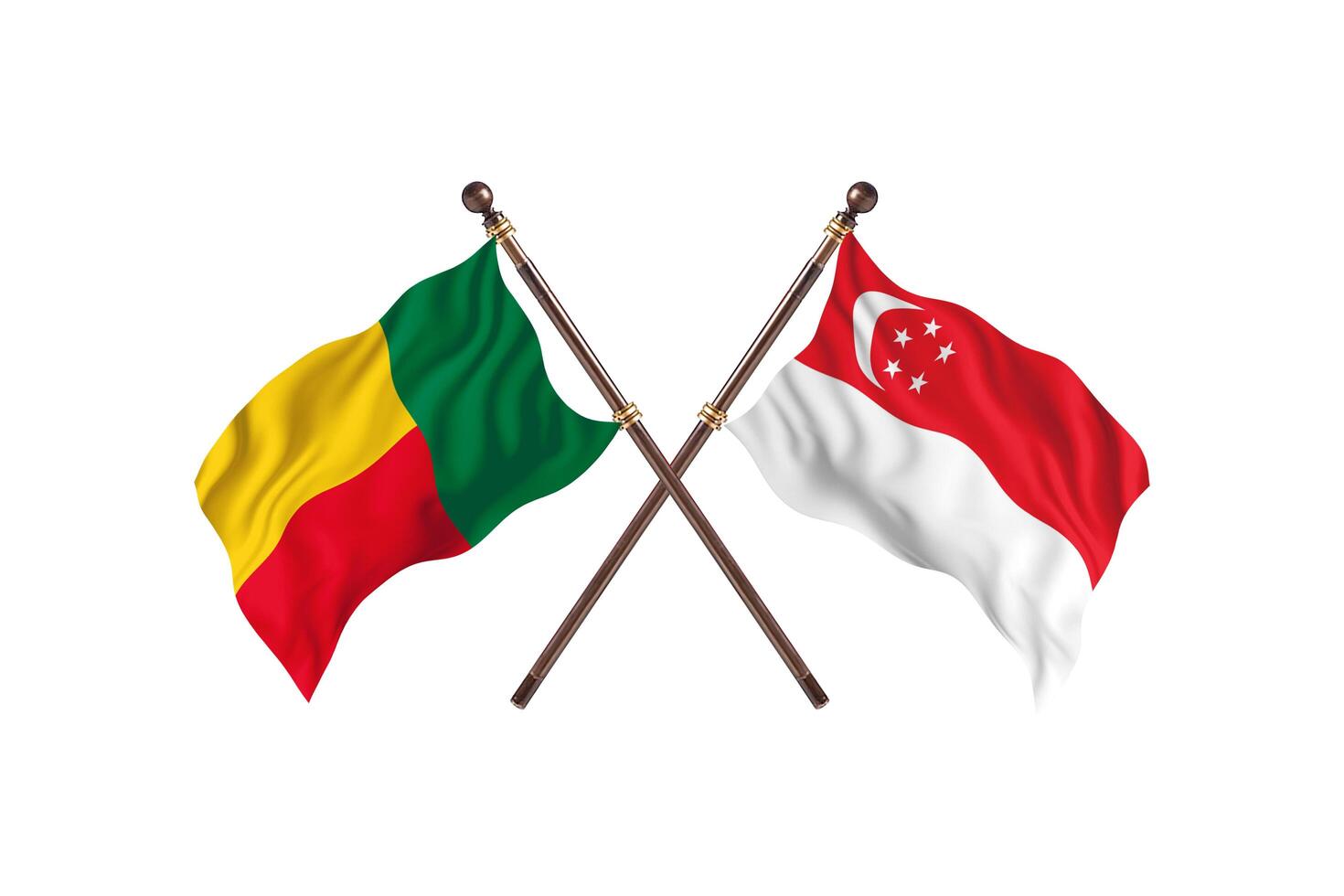 Benin versus Singapore Two Country Flags photo