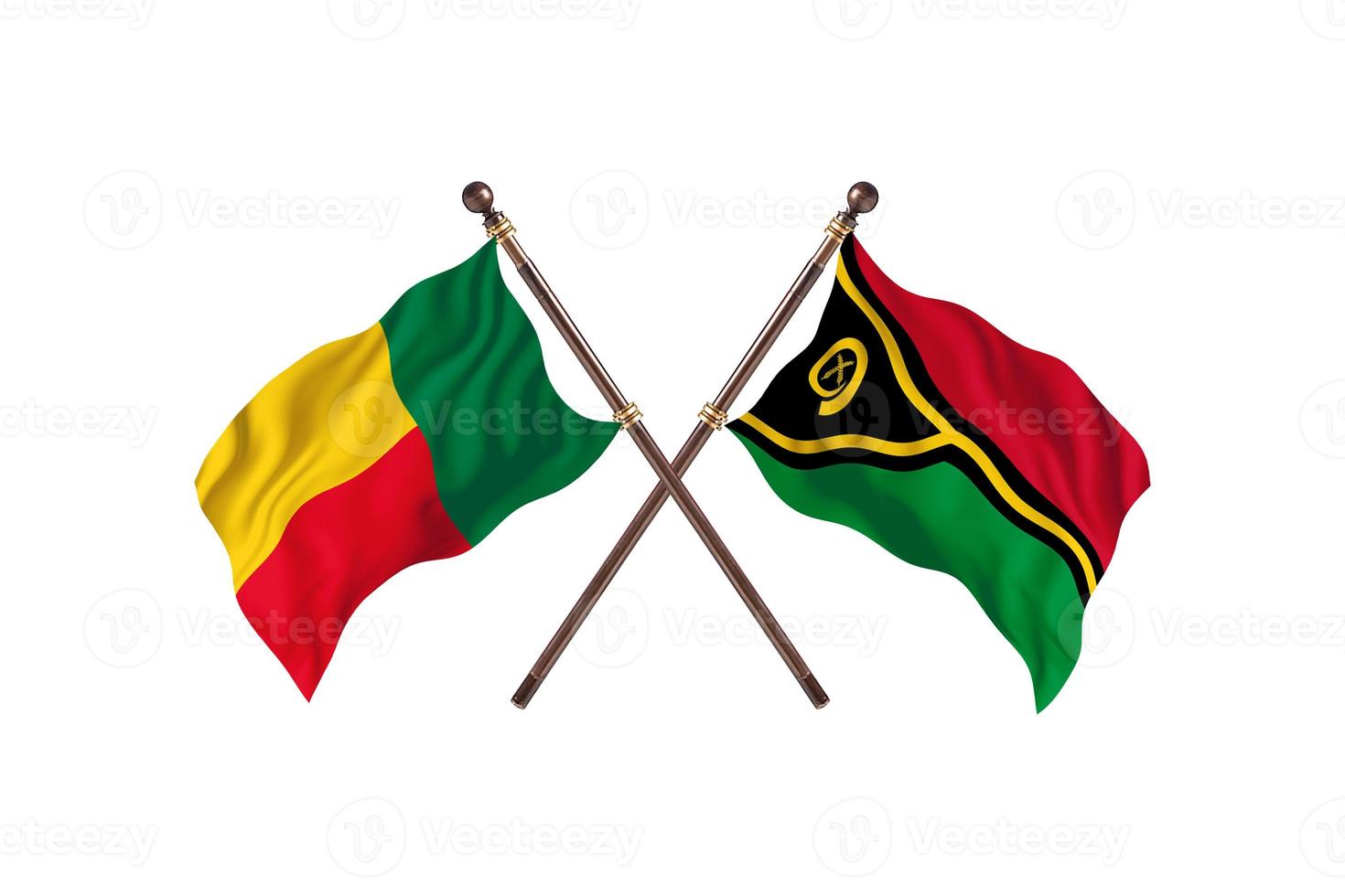 Benin versus Vanuatu Two Country Flags photo
