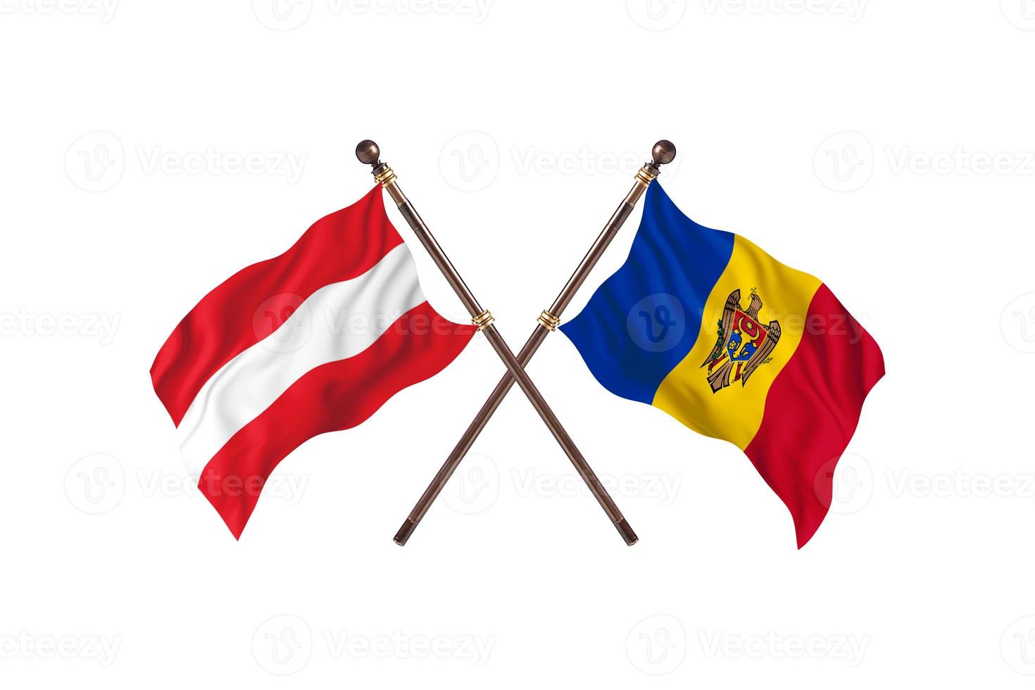 Austria versus Moldova Two Country Flags photo