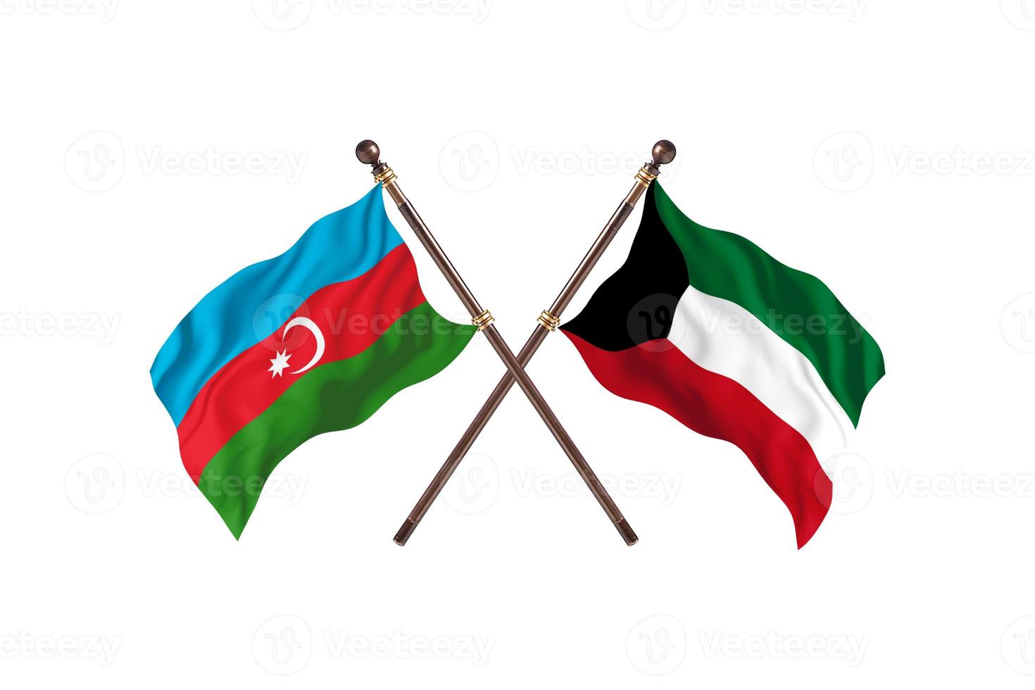 Azerbaijan versus Kuwait Two Country Flags photo