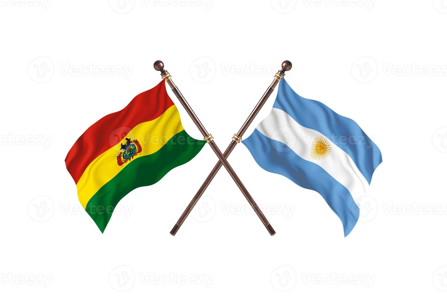 Bolivia versus Argentina Two Country Flags photo