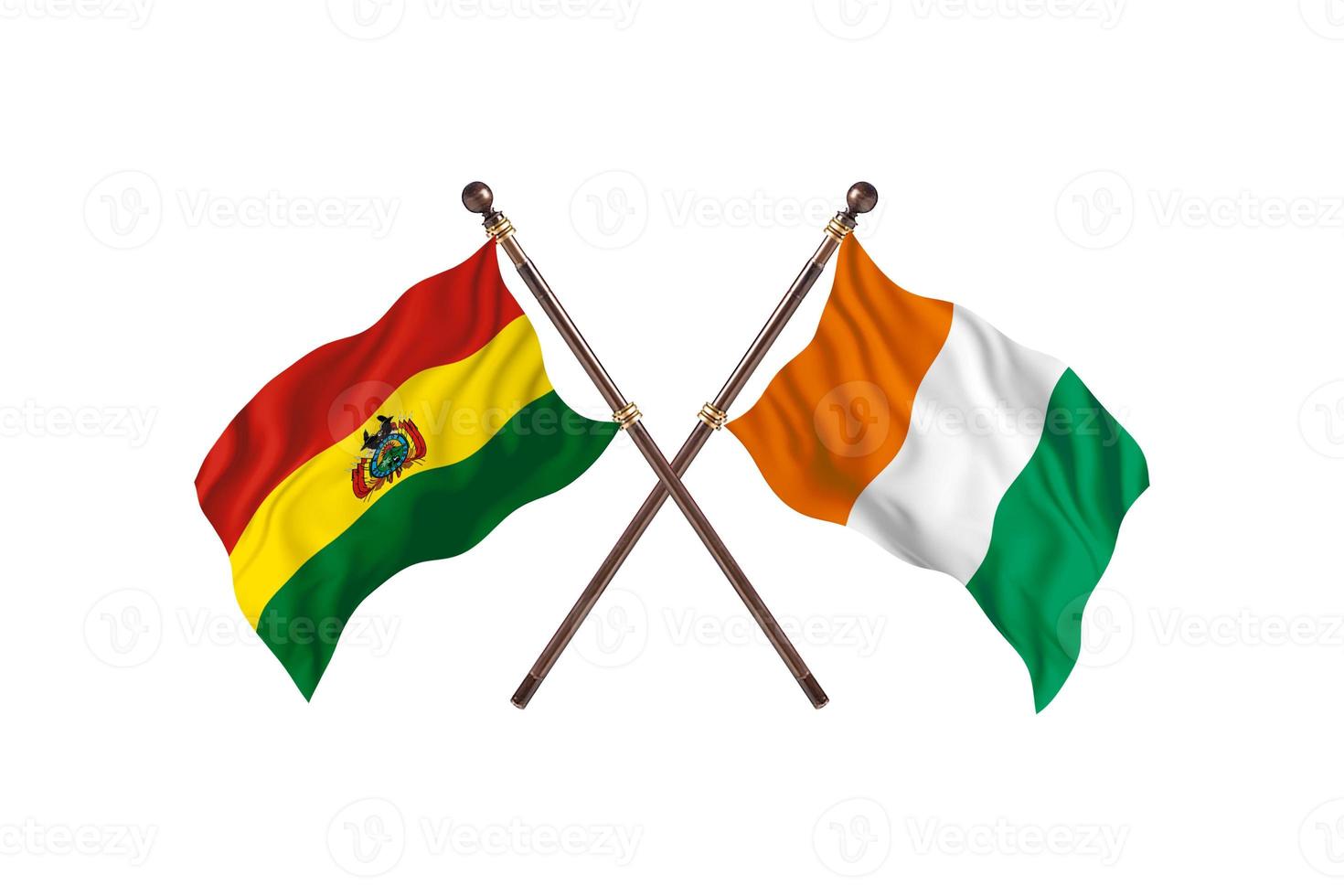 Bolivia versus Cote d'Ivoire Two Country Flags photo