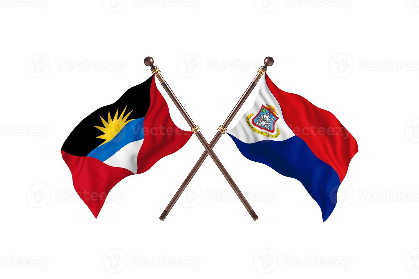 Antigua and Barbuda versus Sint Maarten Two Country Flags photo