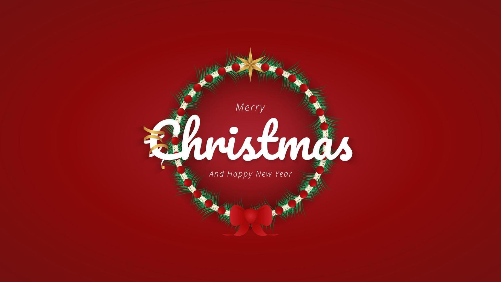 Merry christmas and happy new year celebration greeting vector