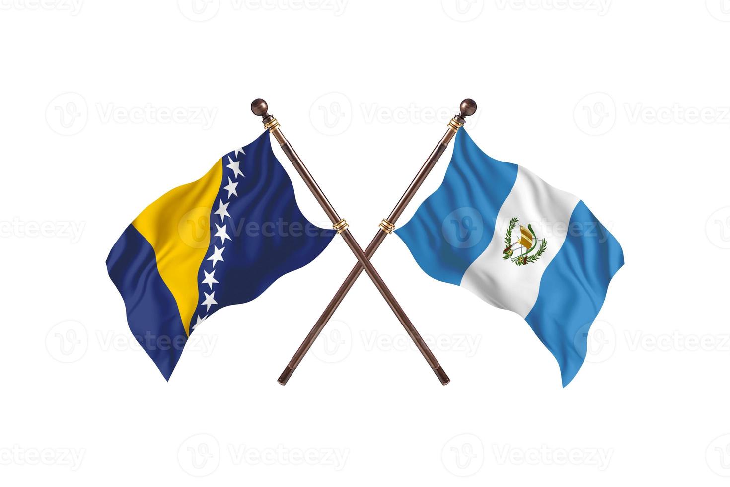 bosnia contra guatemala dos banderas de países foto