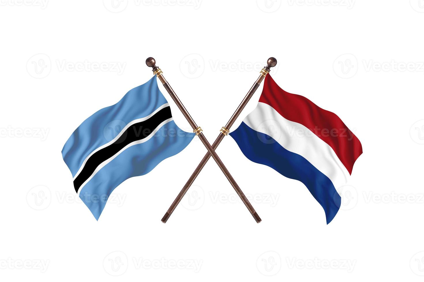 Botswana versus Netherlands Two Country Flags photo