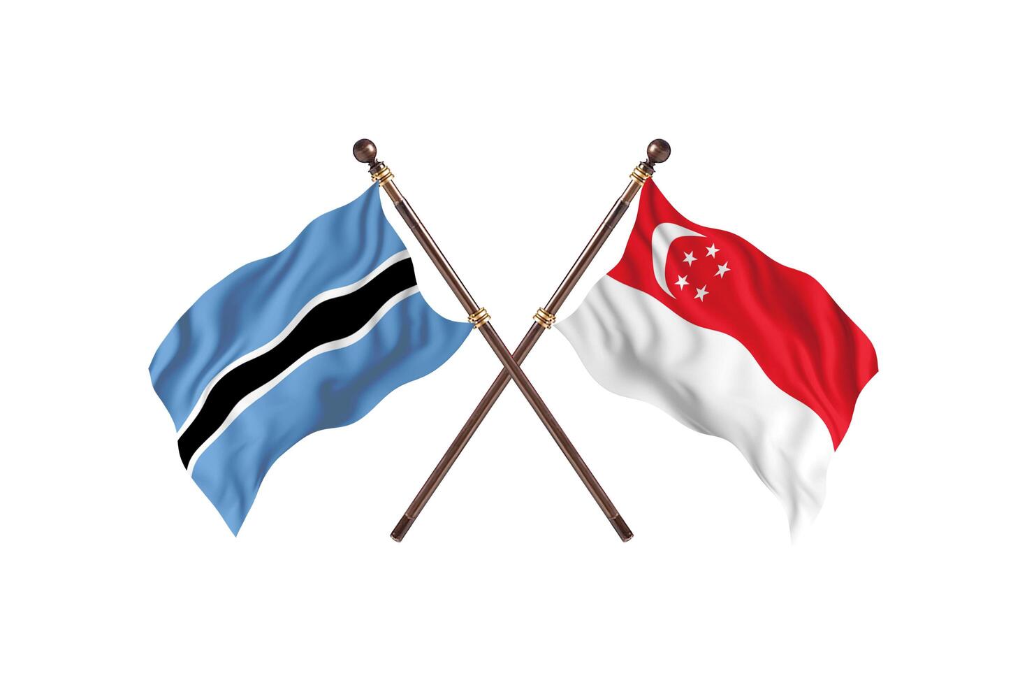 Botswana versus Singapore Two Country Flags photo
