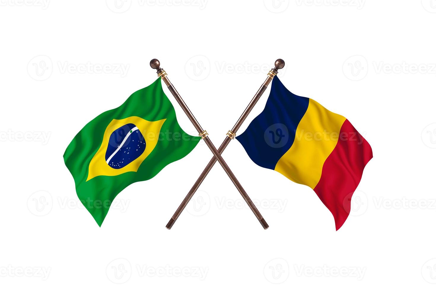 Brazil versus Chad Two Country Flags photo