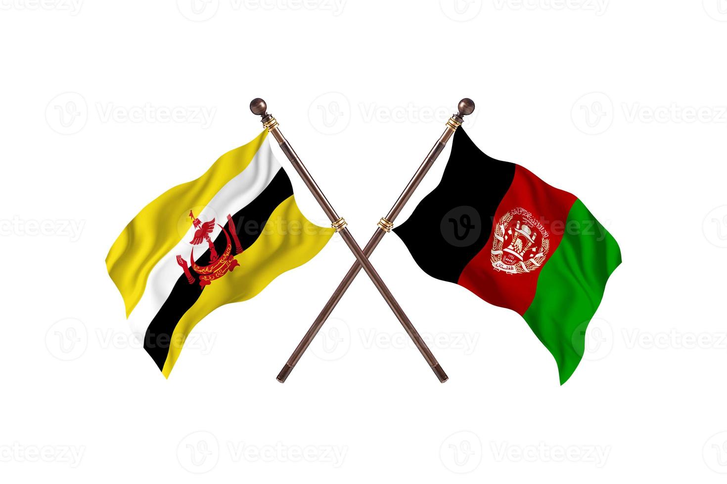 Brunei versus Afghanistan Two Country Flags photo