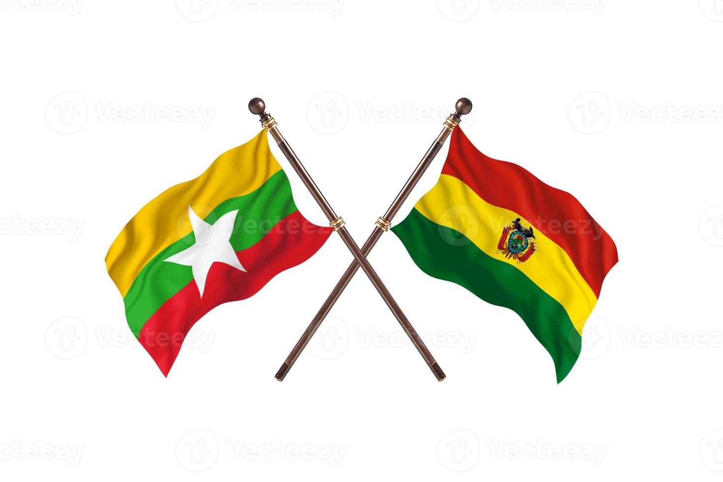 Burma versus Bolivia Two Country Flags photo