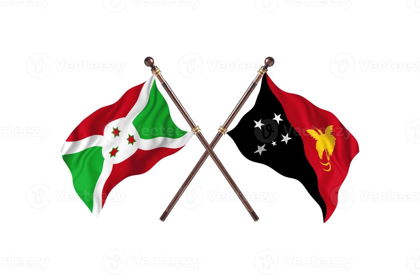 Burundi versus Papua New Guinea Two Country Flags photo