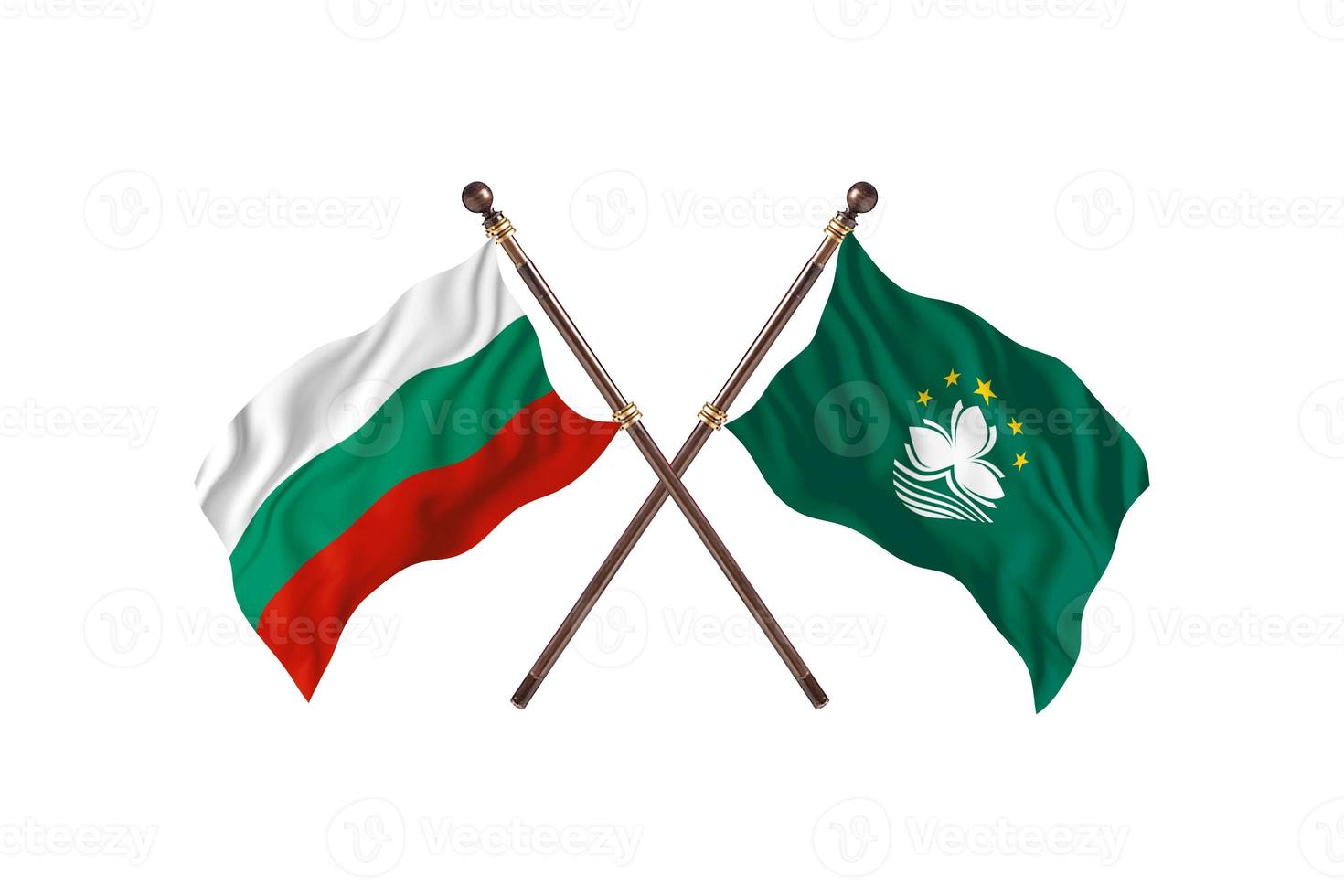 bulgaria contra macao dos banderas de países foto