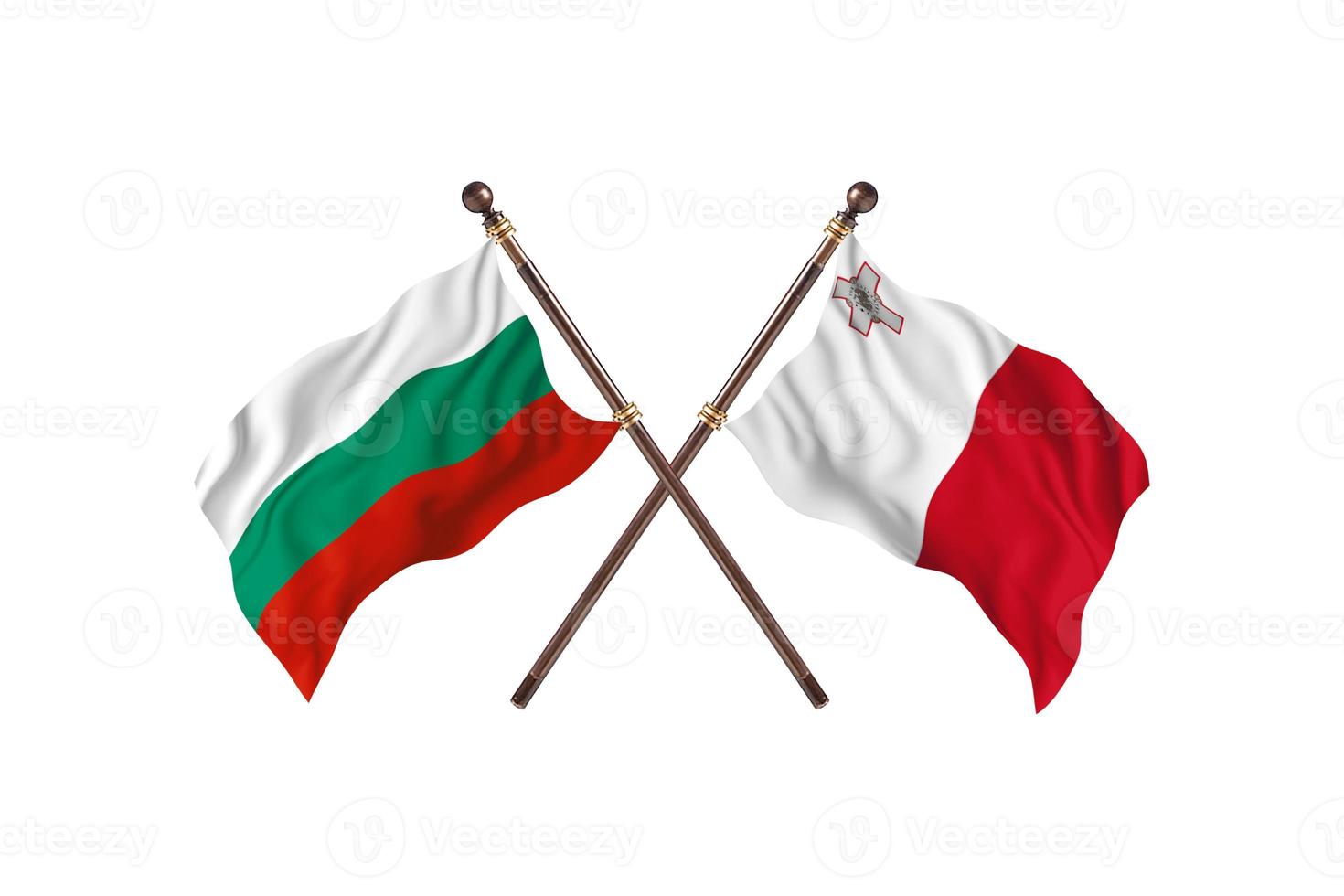 bulgaria contra malta dos banderas de países foto