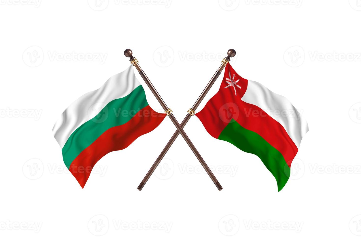 bulgaria contra omán dos banderas de países foto