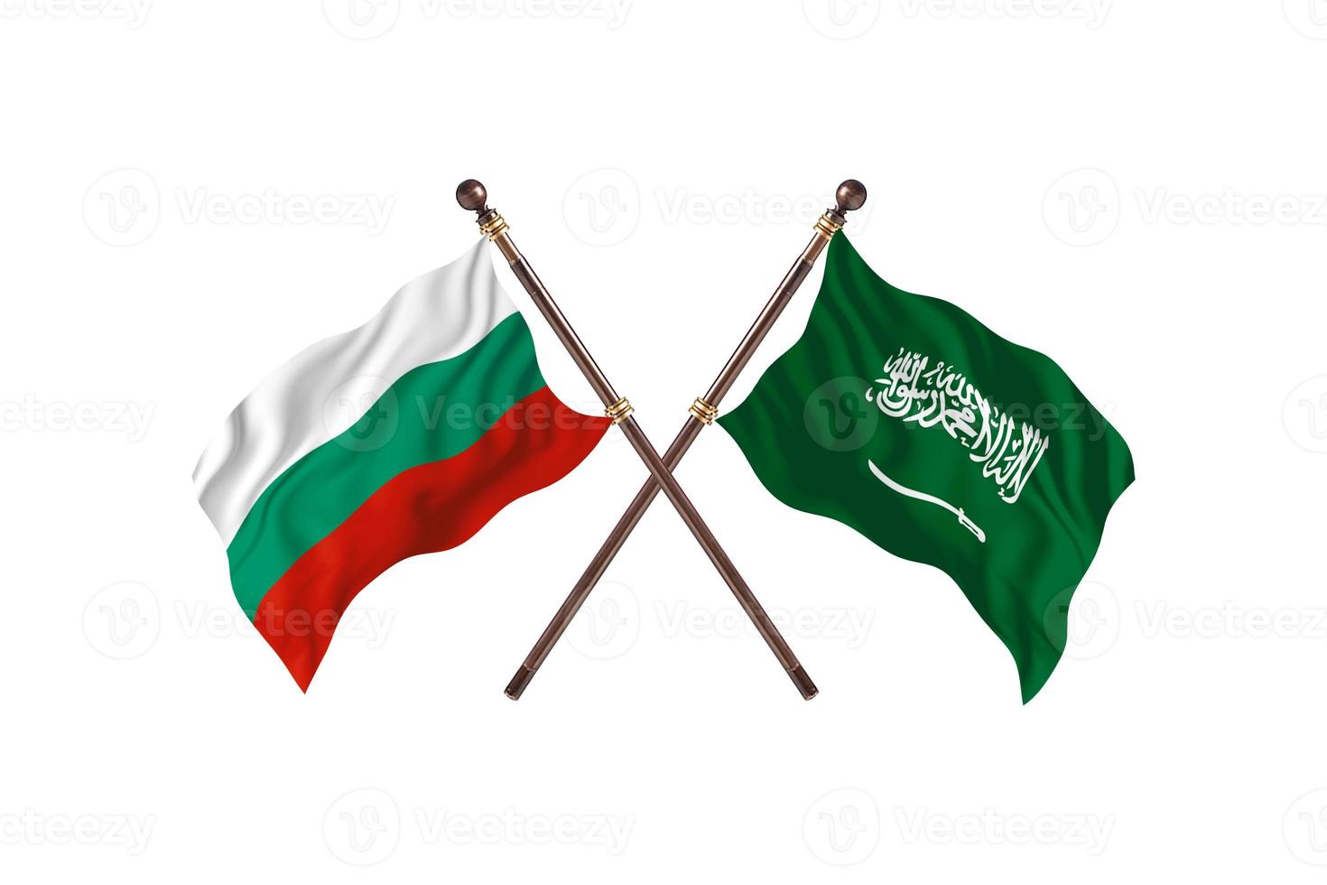 Bulgaria versus Saudi Arabia Two Country Flags photo