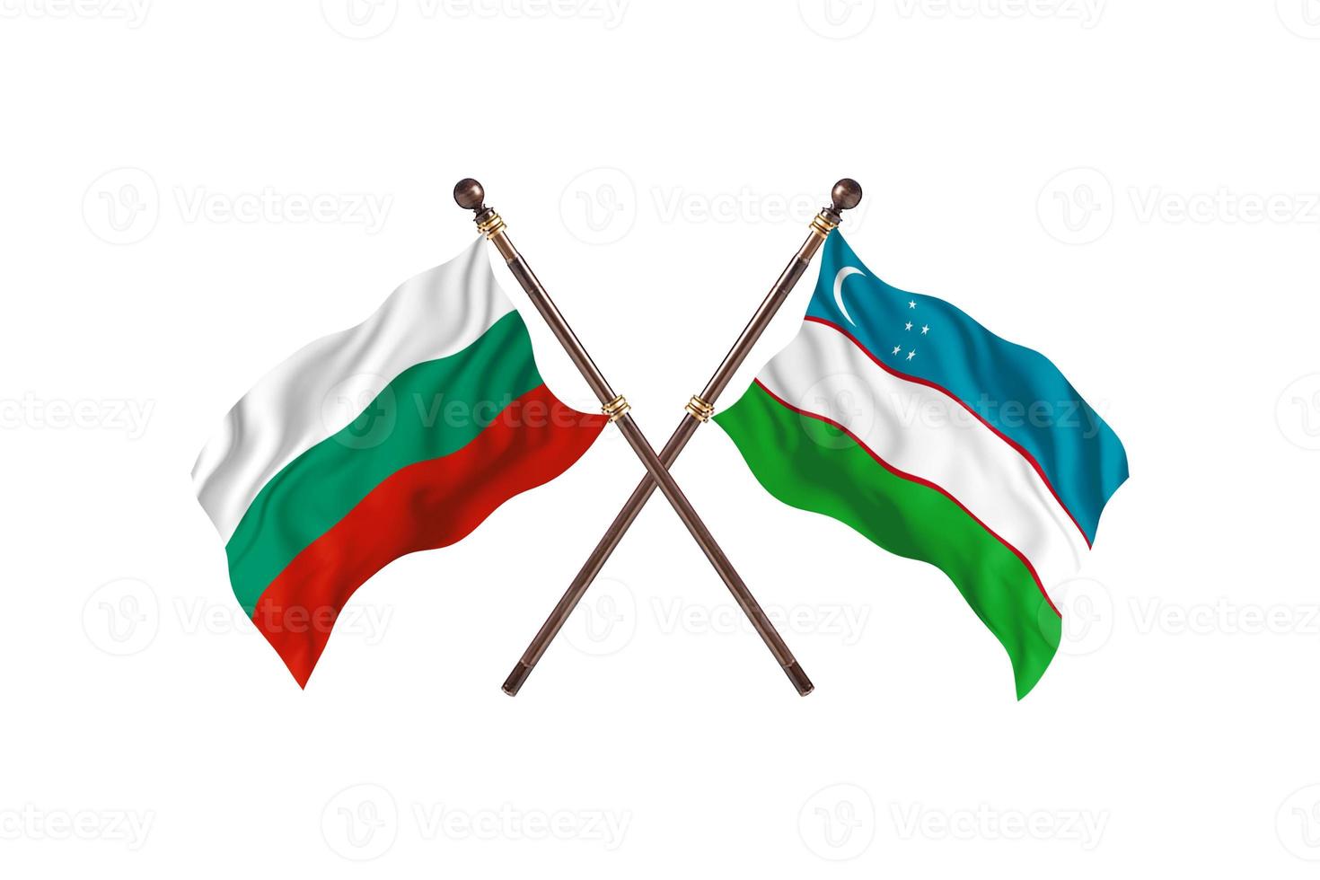 Bulgaria versus Uzbekistan Two Country Flags photo