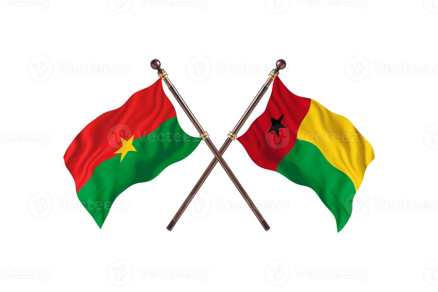 Burkina Faso versus Guinea-Bissau Two Country Flags photo