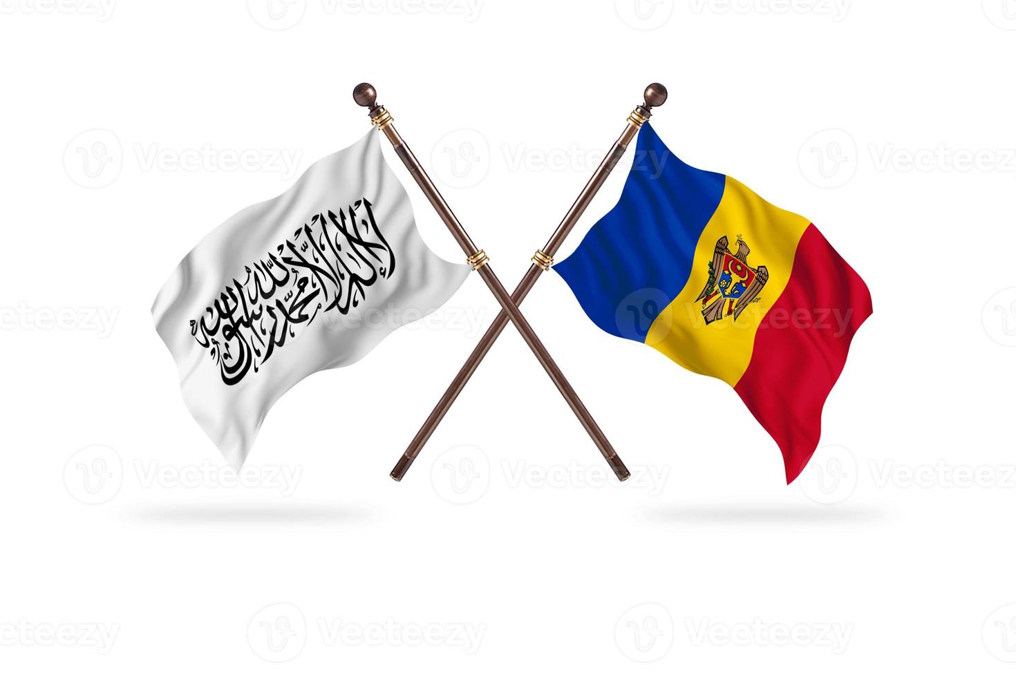 Islamic Emirate of Afghanistan versus Moldova Two Country Flags photo