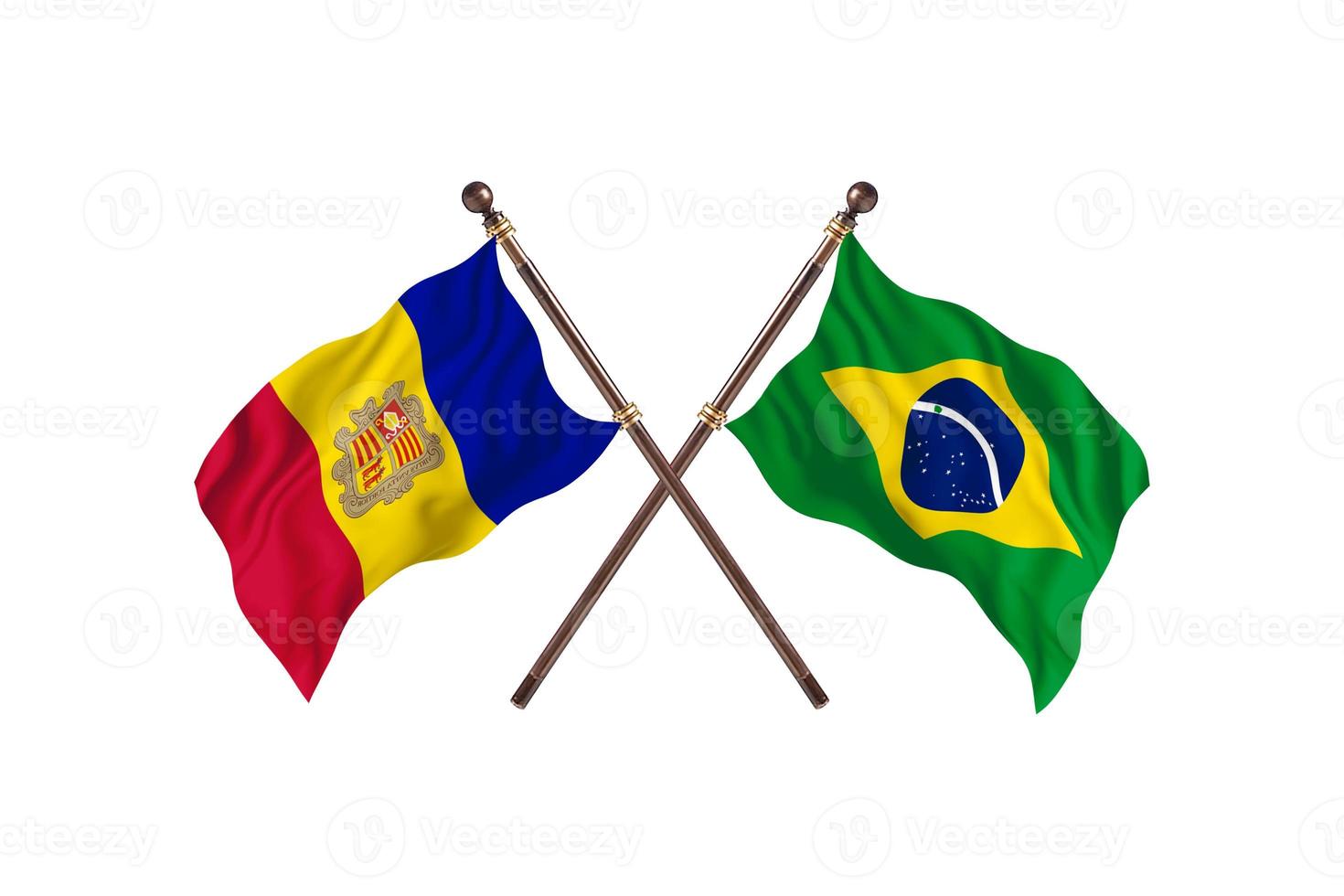 Andorra versus Brazil Two Country Flags photo