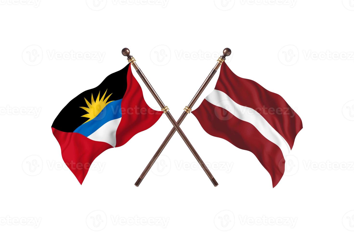 Antigua and Barbuda versus Latvia Two Country Flags photo