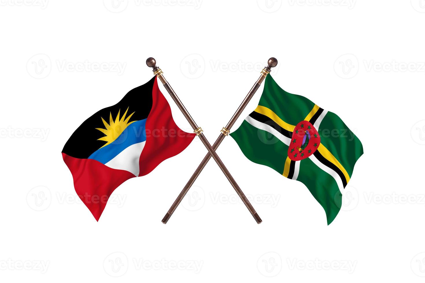 antigua y barbuda versus dominica dos banderas de países foto