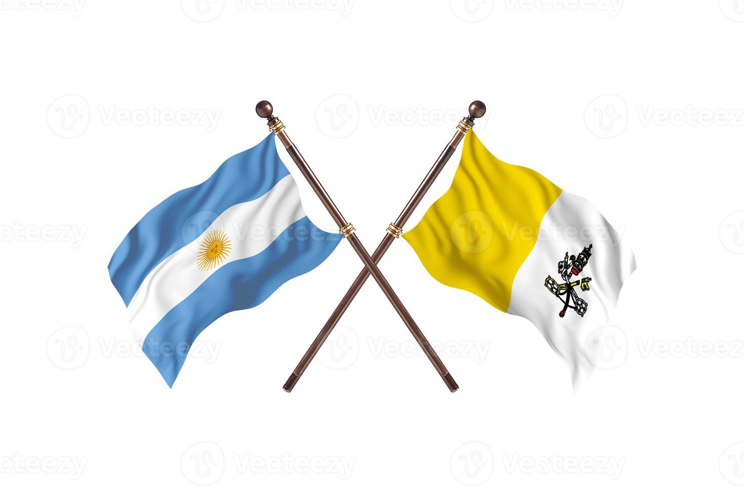 Argentina versus Holy See Two Country Flags photo