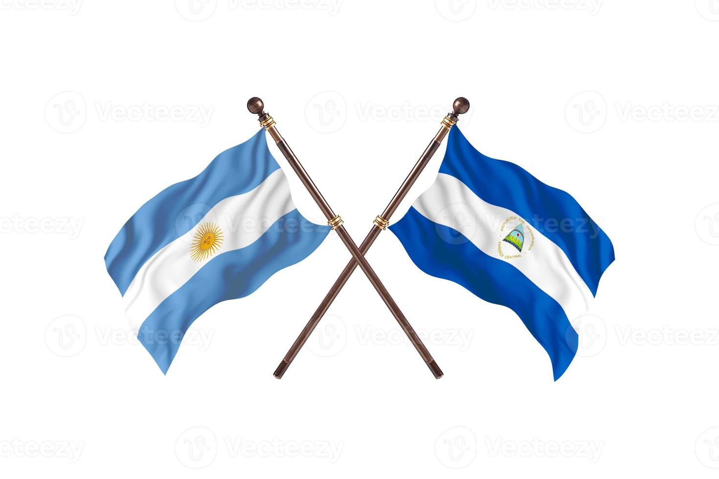 Argentina versus Nicaragua Two Country Flags photo