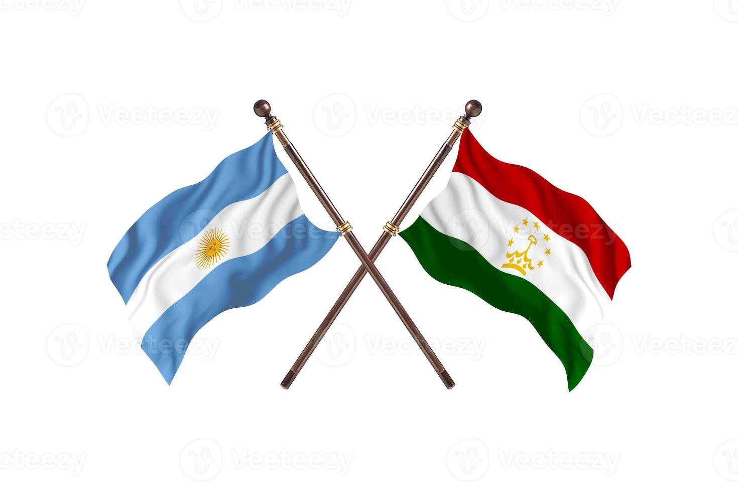 Argentina versus Tajikistan Two Country Flags photo