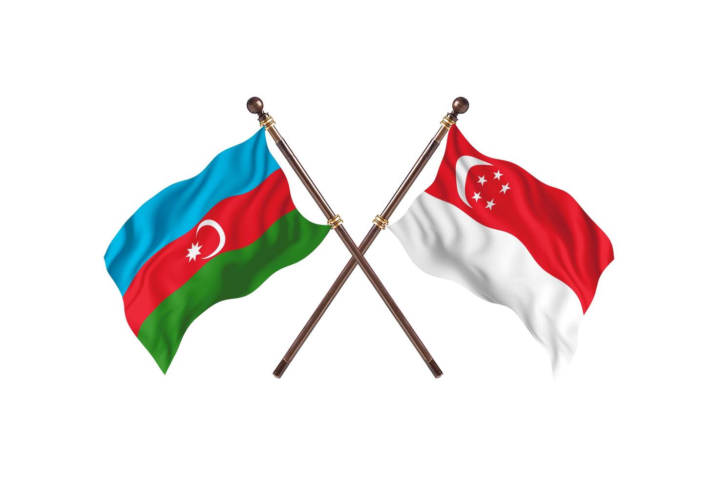 Azerbaijan versus Singapore Two Country Flags photo