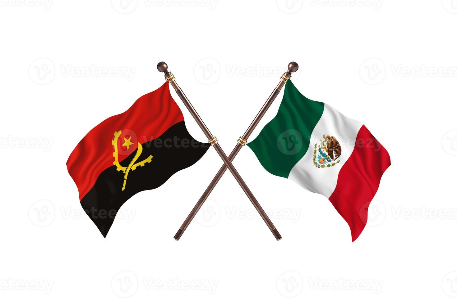 Angola versus Mexico Two Country Flags photo