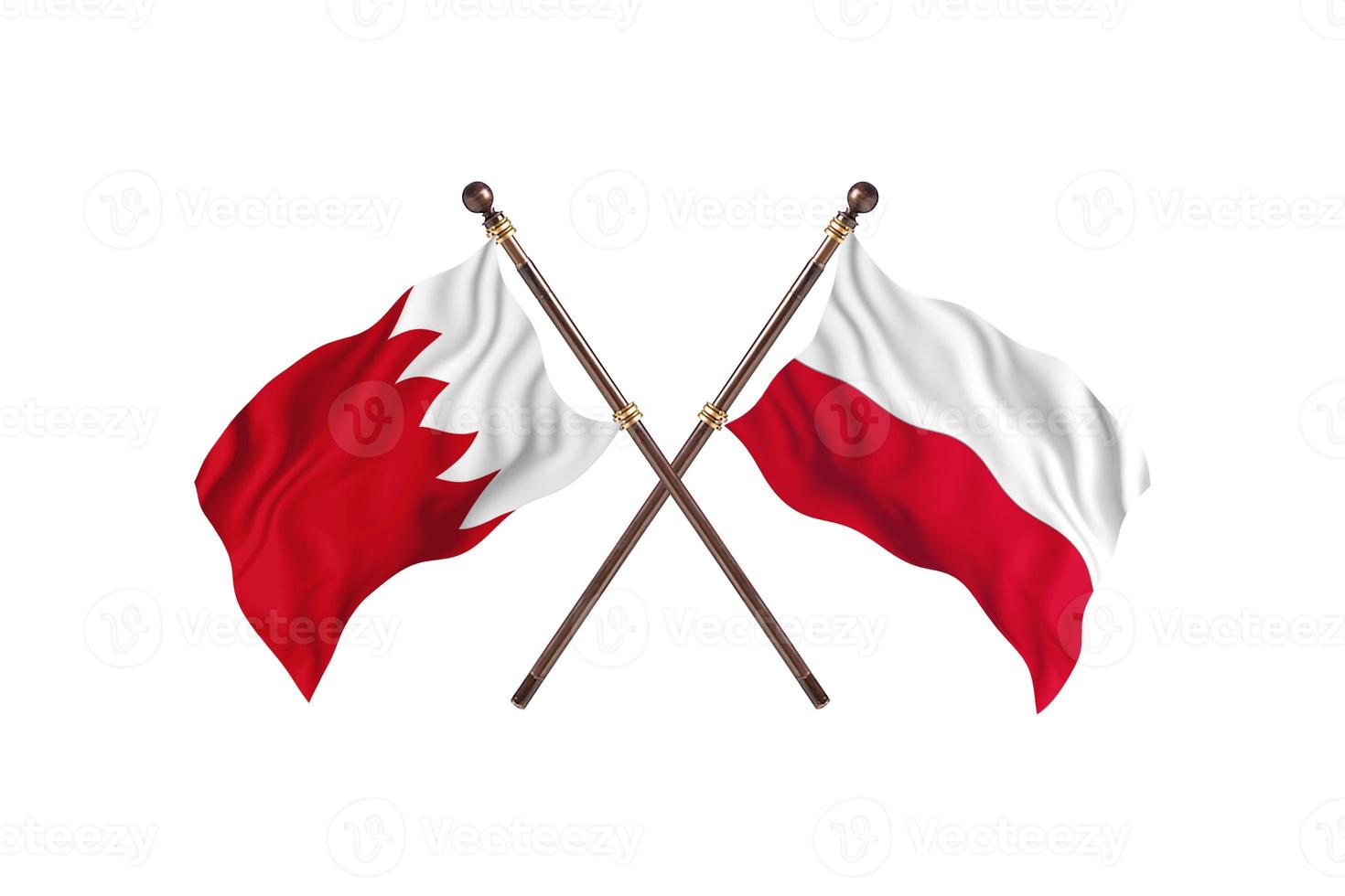 Bahrain versus Poland Two Country Flags photo