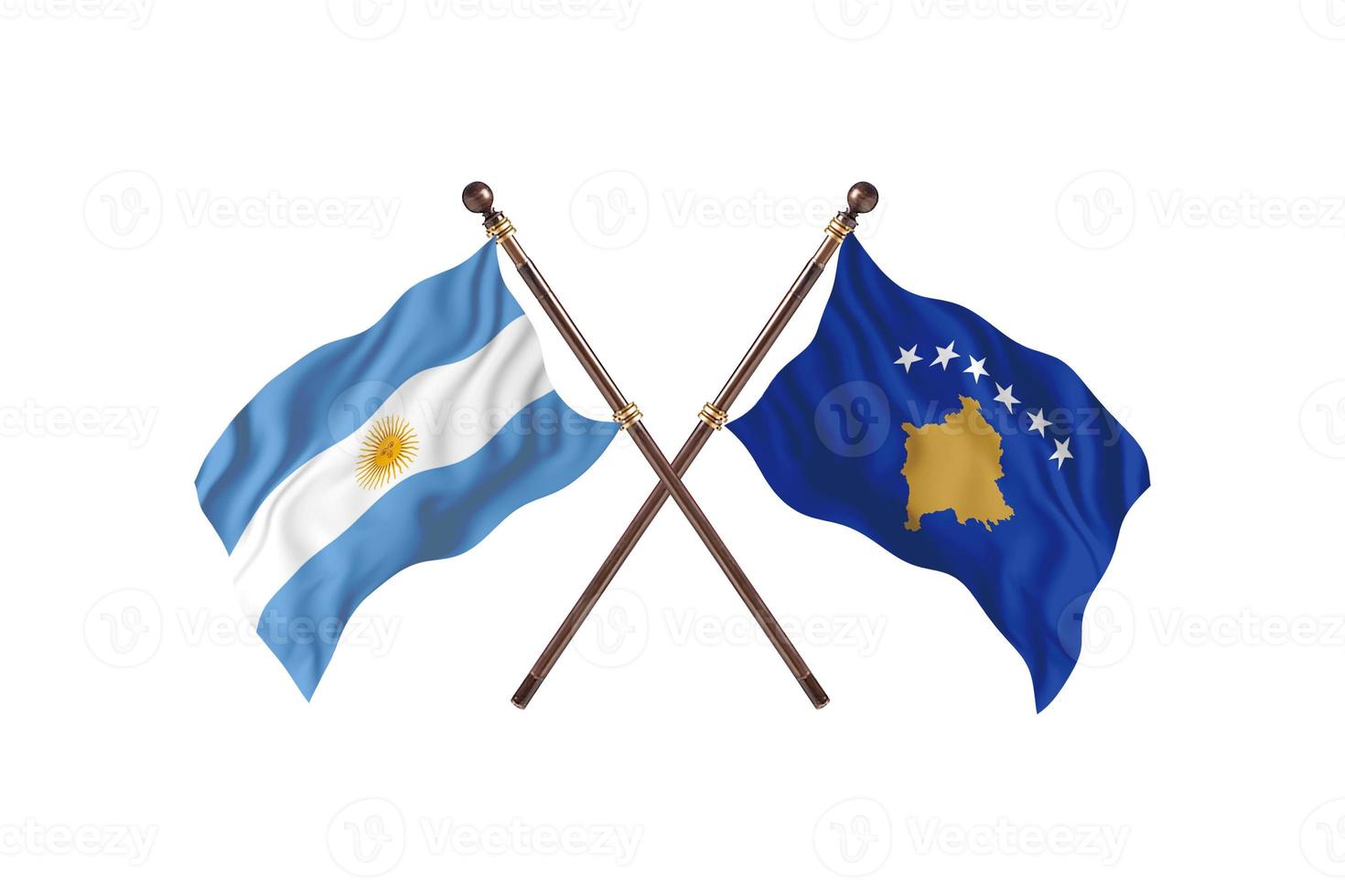 Argentina versus Kosovo Two Country Flags photo