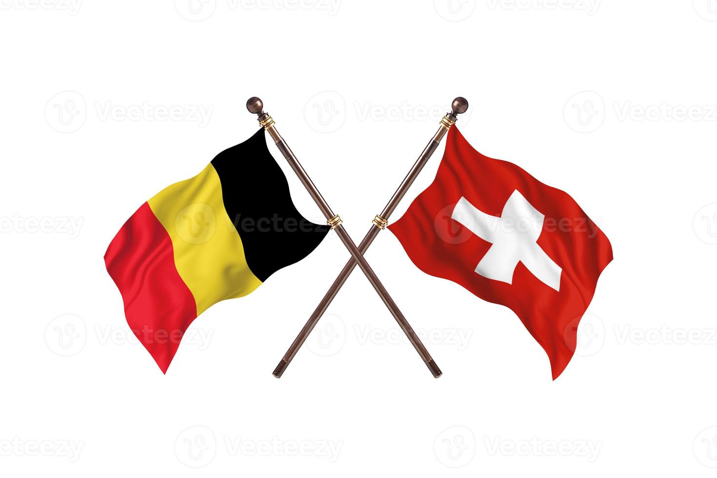 Belgium versus Switzerland Two Country Flags photo