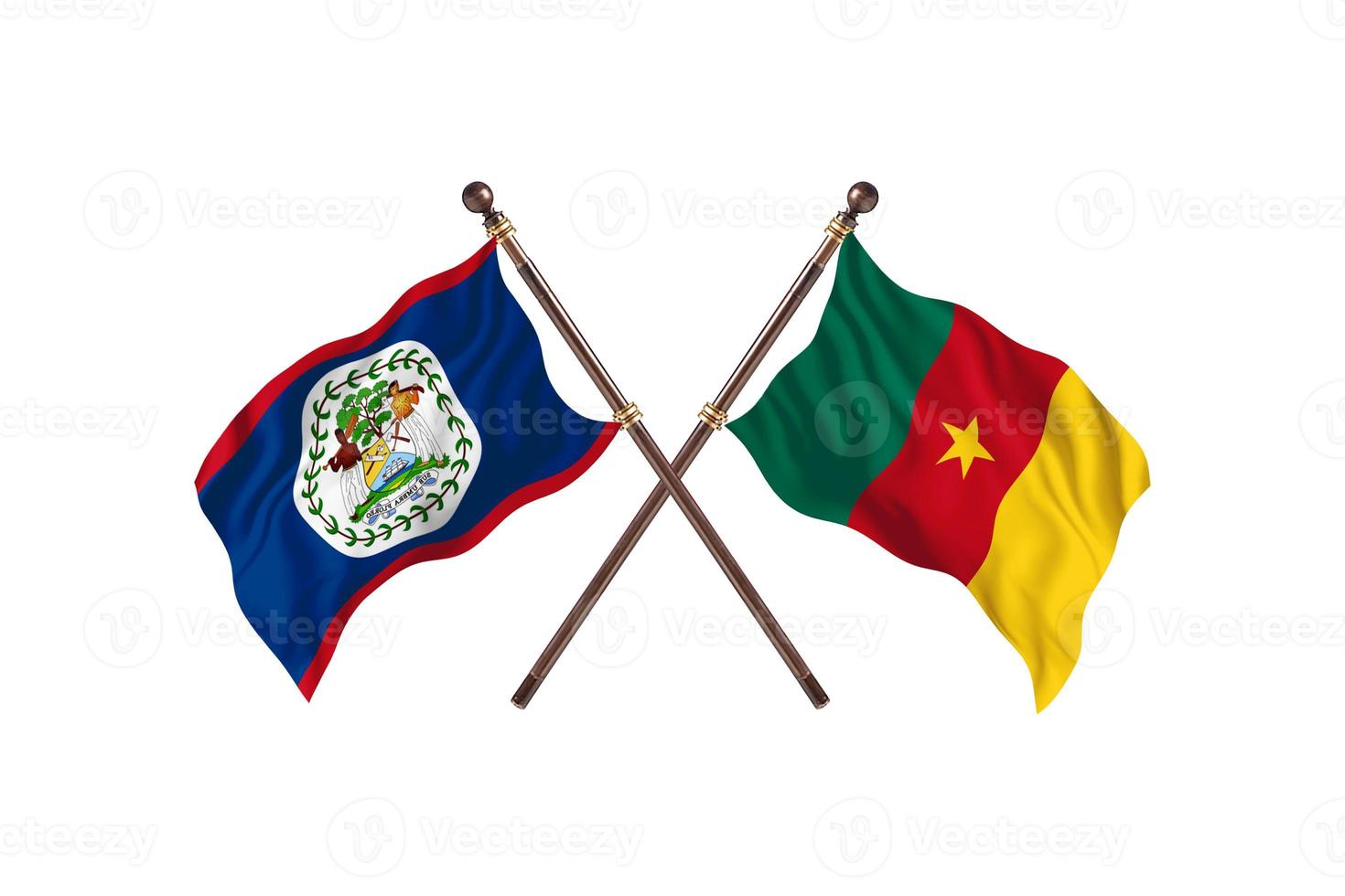Belize versus Cameroon Two Country Flags photo