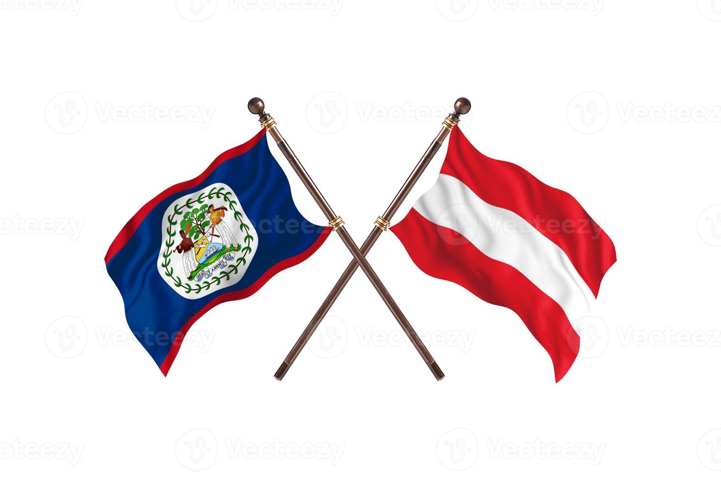 Belize versus Austria Two Country Flags photo