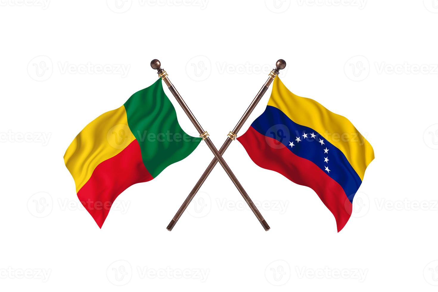 Benin versus Venezuela Two Country Flags photo