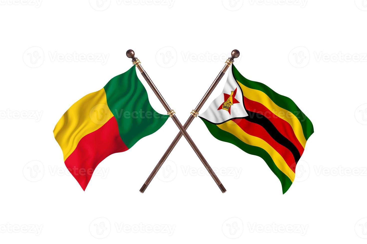 Benin versus Zimbabwe Two Country Flags photo