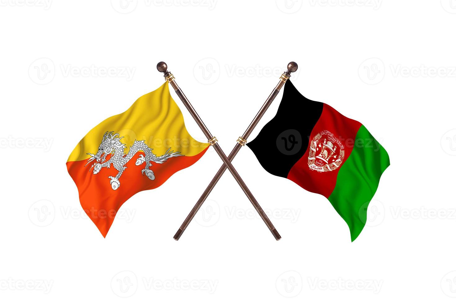 Bhutan versus Afghanistan Two Country Flags photo