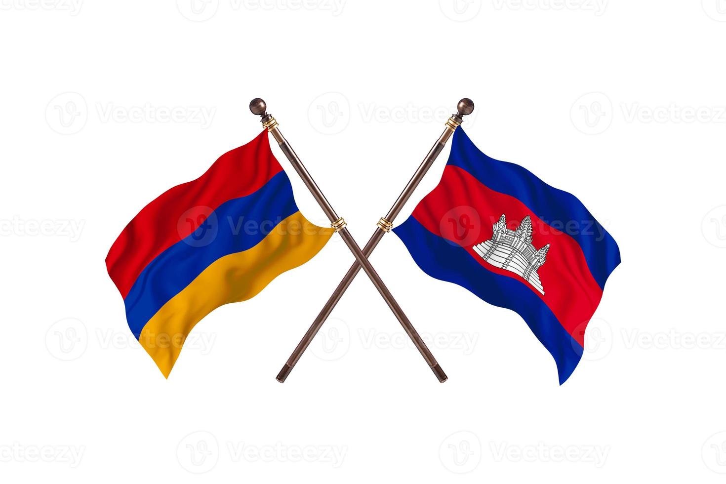 Armenia versus Cambodia Two Country Flags photo