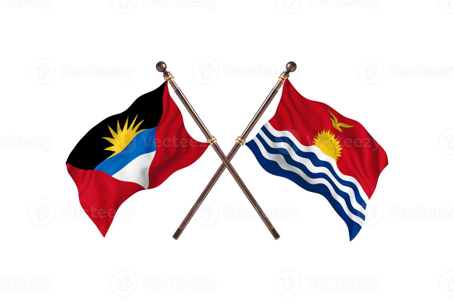 Antigua and Barbuda versus Kiribati Two Country Flags photo