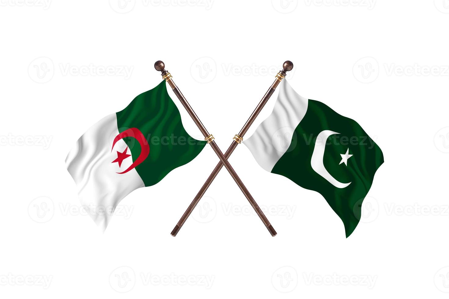 Algeria versus Pakistan Two Country Flags photo