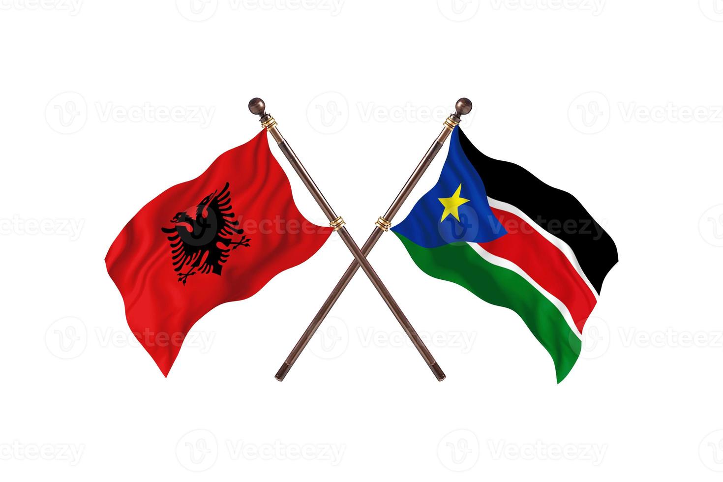 Albania versus South Sudan Two Country Flags photo