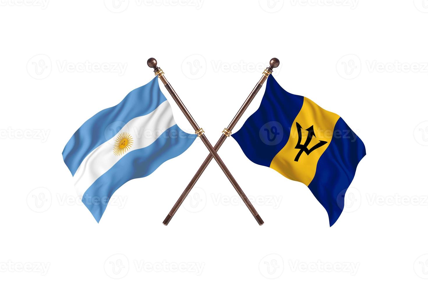 Argentina versus Barbados Two Country Flags photo