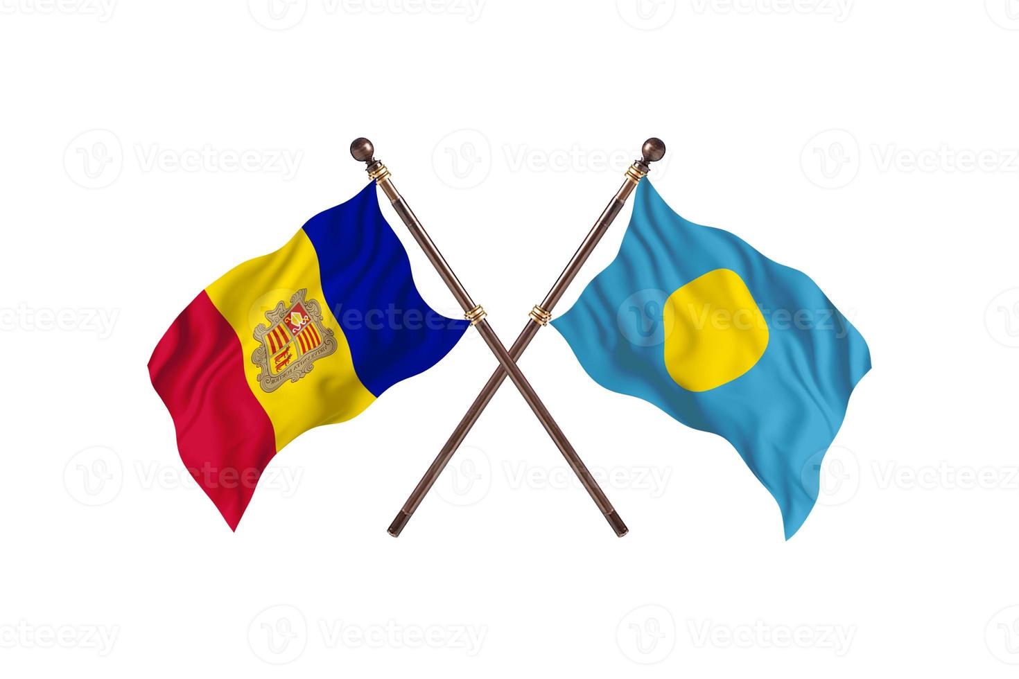 Andorra versus Palau Two Country Flags photo