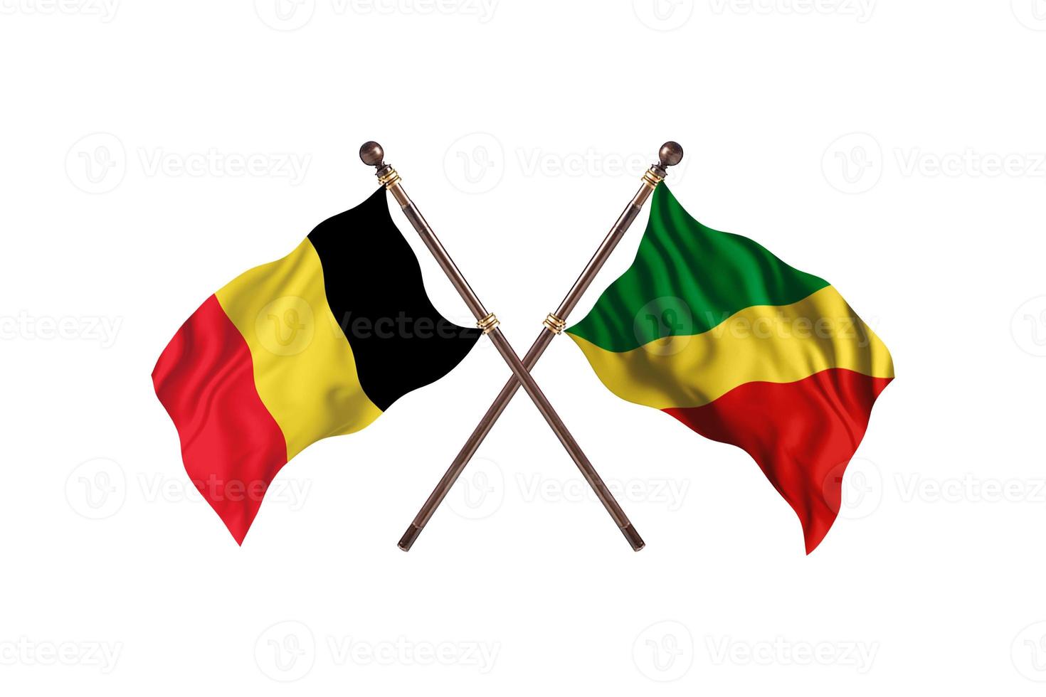 Belgium versus Congo republic of the Two Country Flags photo