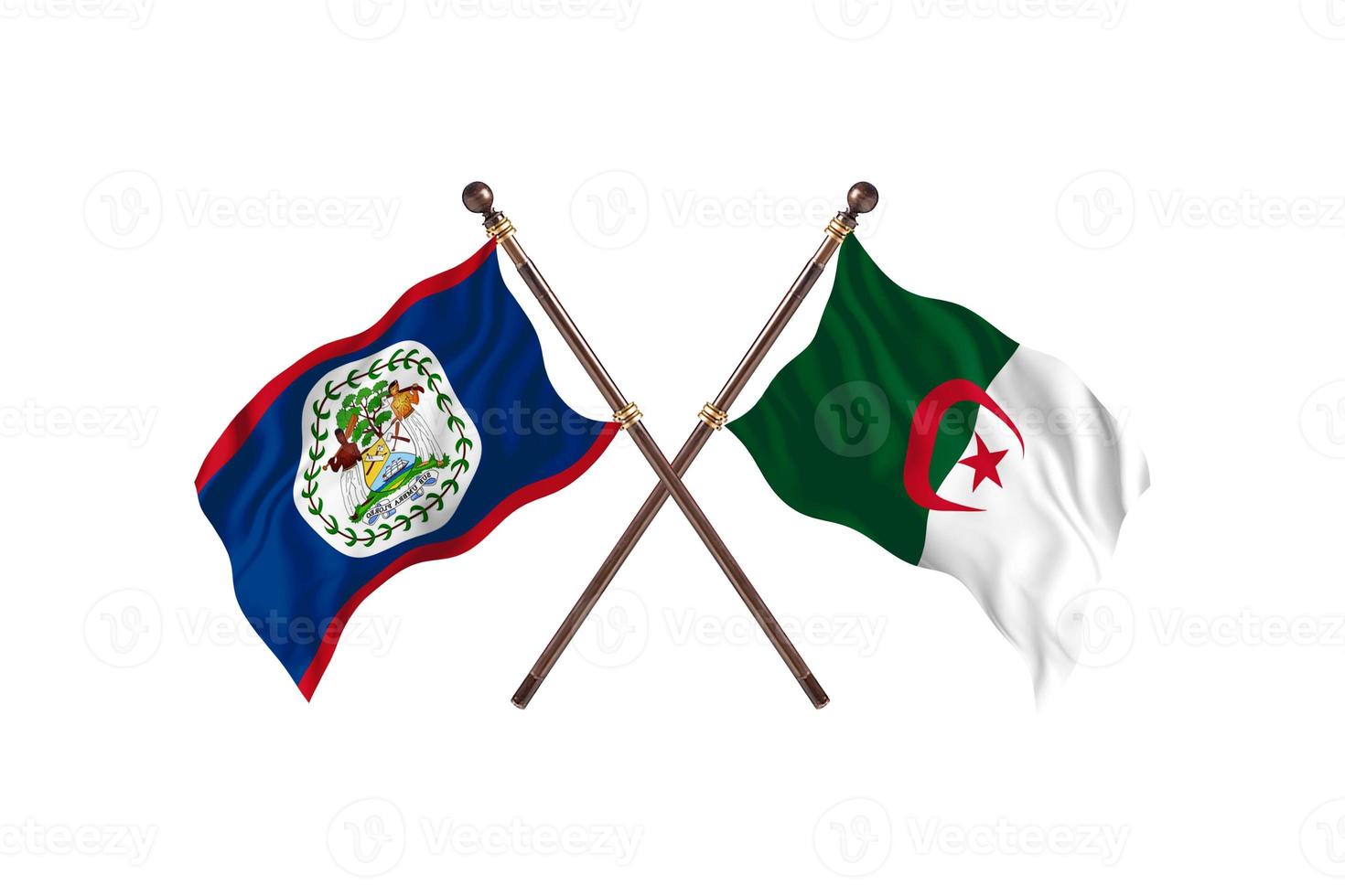 Belize versus Algeria Two Country Flags photo