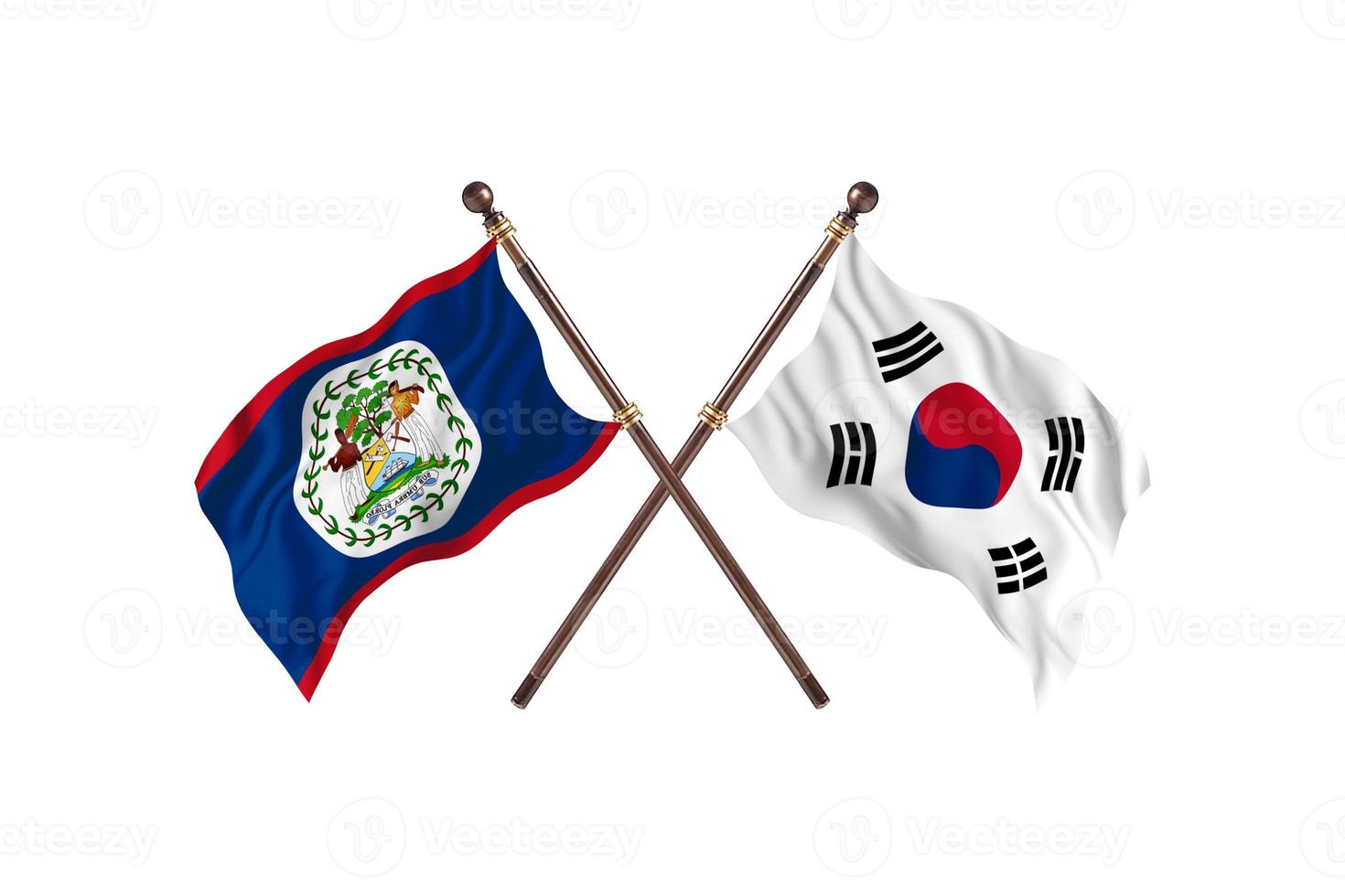 belice contra corea del sur dos banderas de países foto