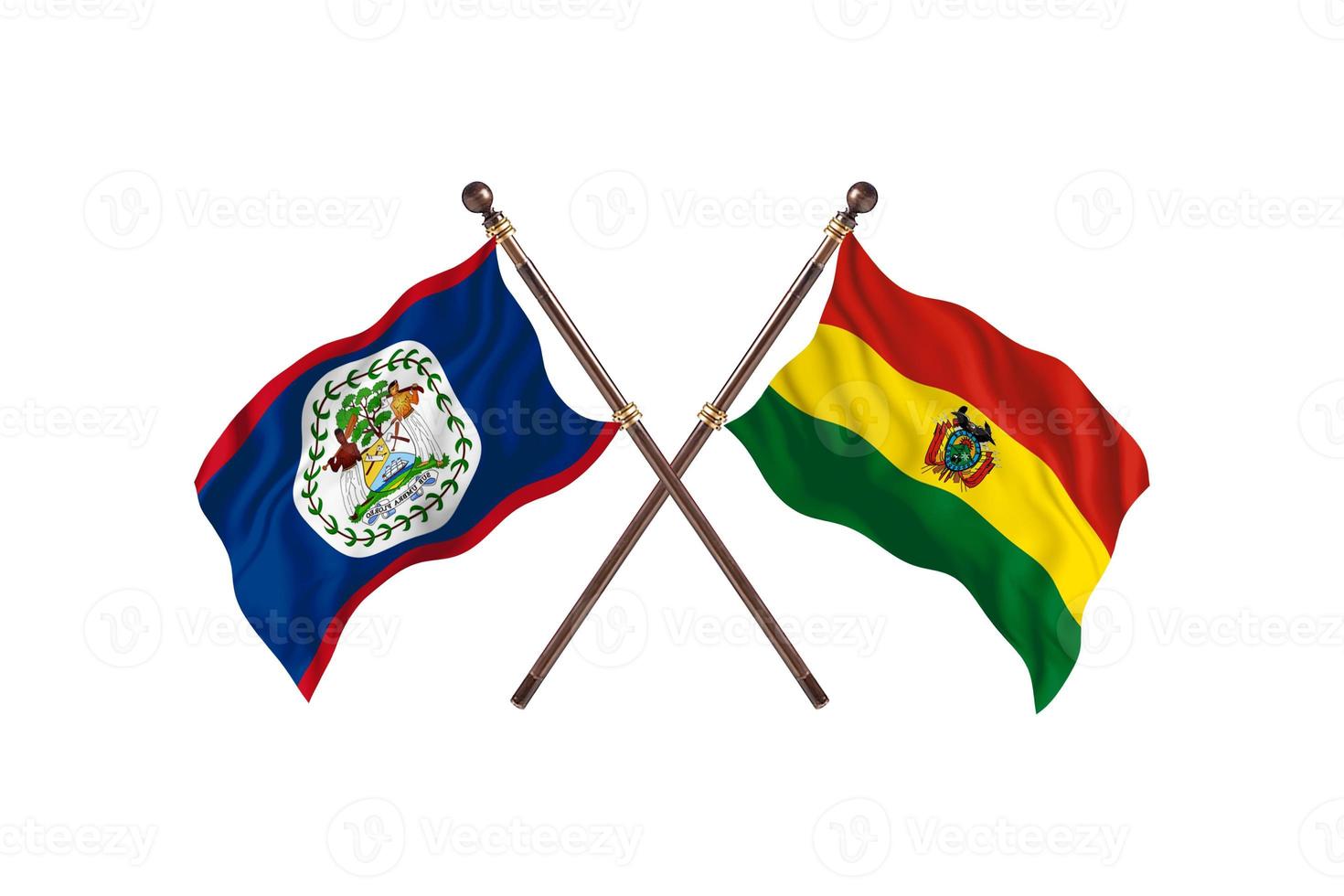 Belize versus Bolivia Two Country Flags photo